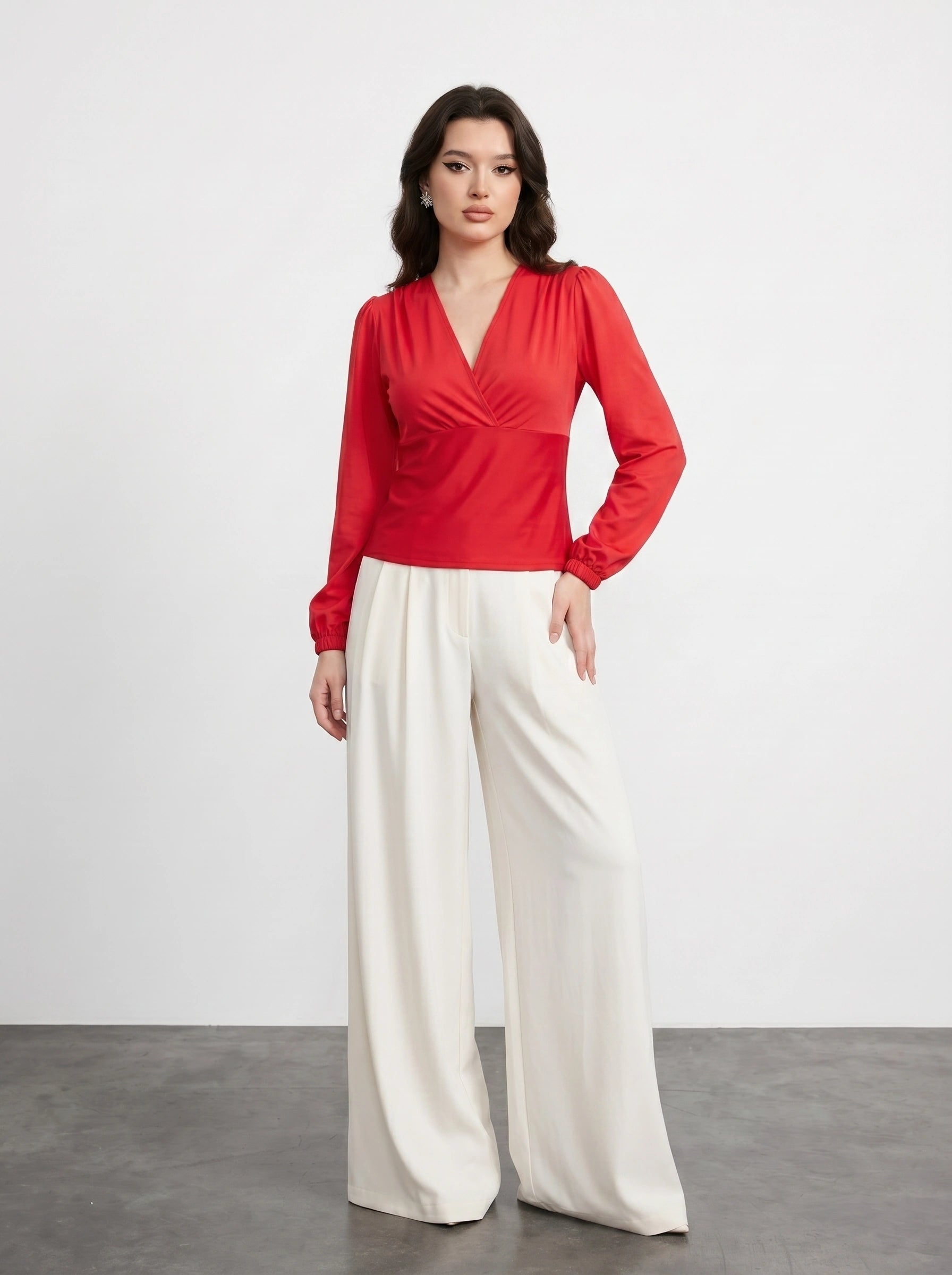 Red Double Breasted Top | Montivo Pakistan