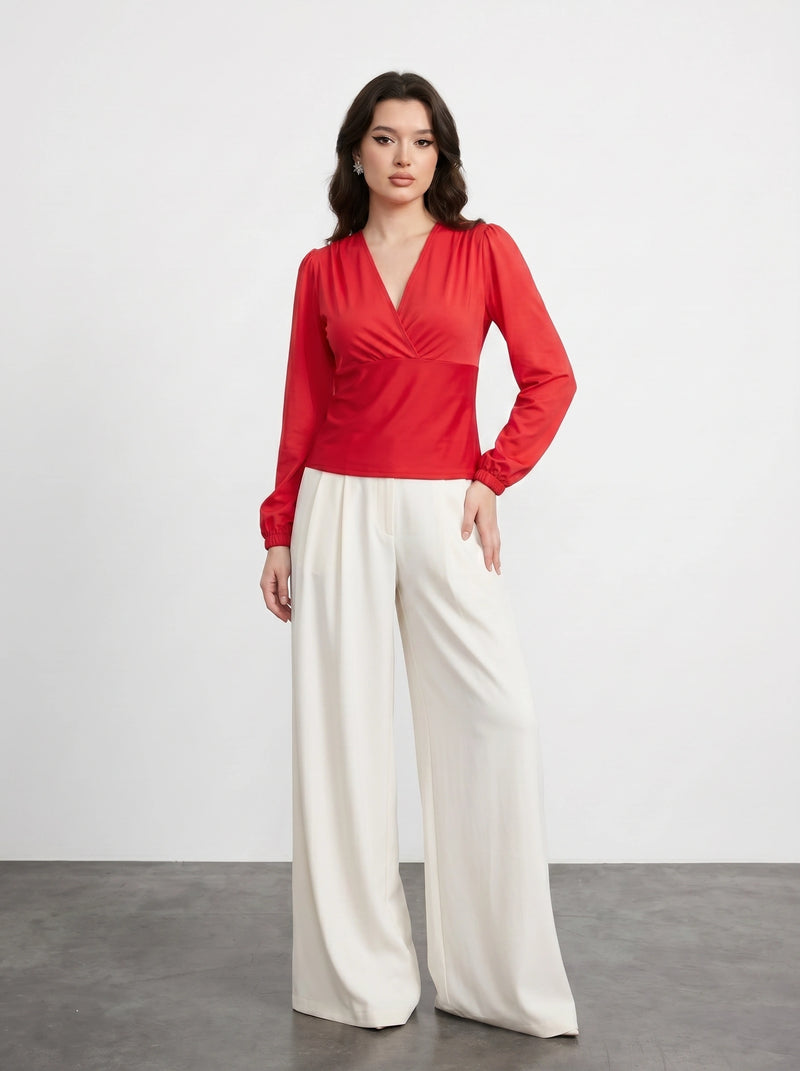 Red Double Breasted Top | Montivo Pakistan