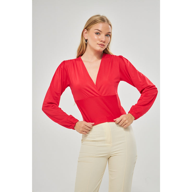 Red Double Breasted Top | Montivo Pakistan