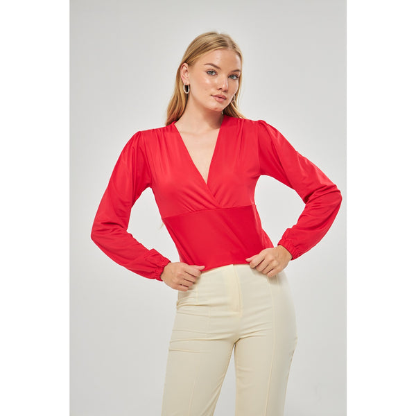 Red Double Breasted Top | Montivo Pakistan