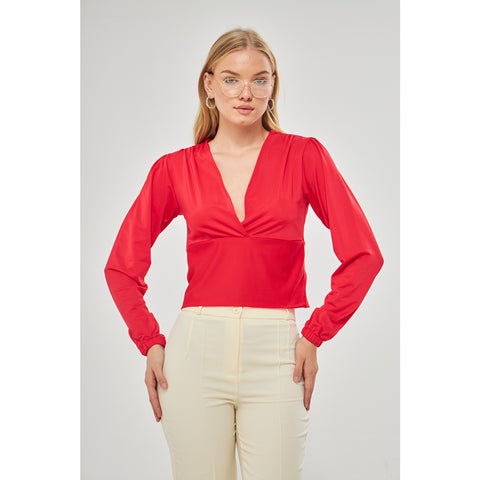 Red Double Breasted Top | Montivo Pakistan