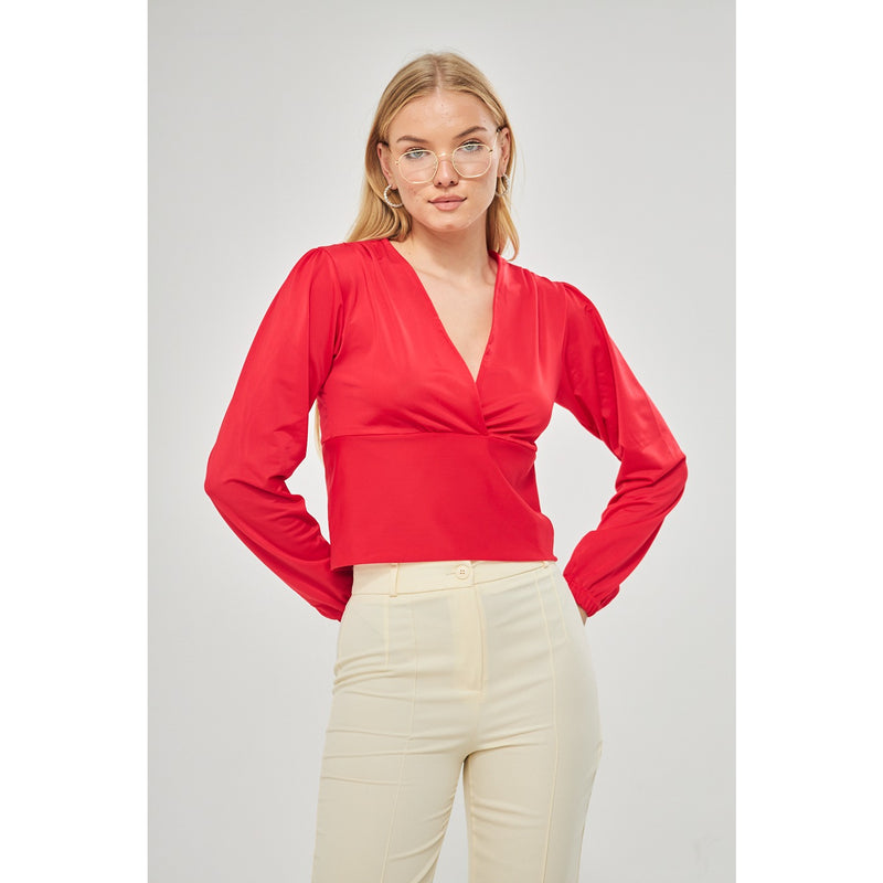 Red Double Breasted Top | Montivo Pakistan