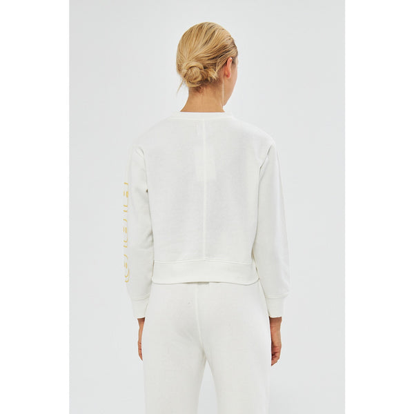 White Oversized Cropped Sweatshirt | Montivo Pakistan
