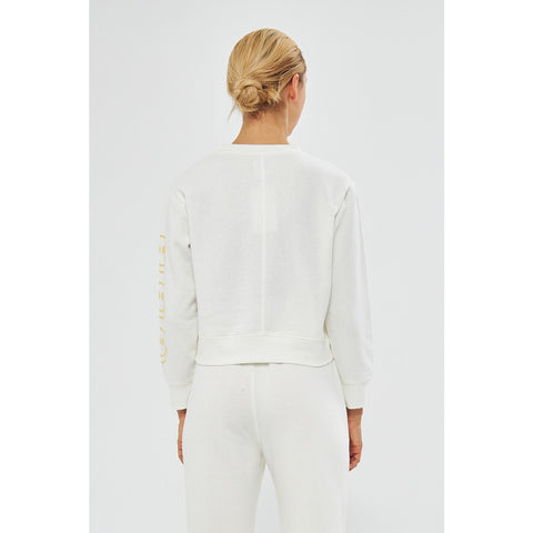 White Oversized Cropped Sweatshirt | Montivo Pakistan