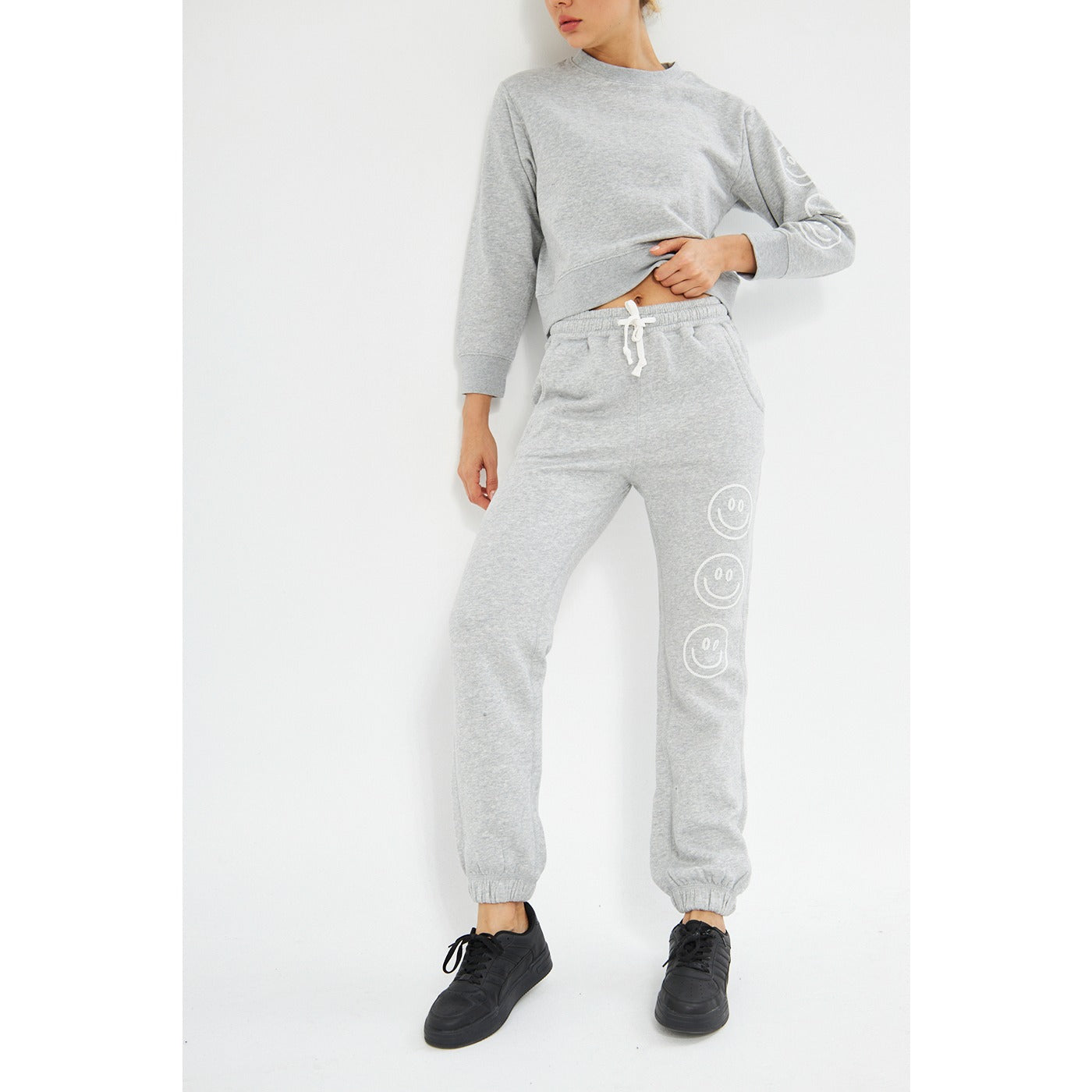 Grey Oversized Printed Joggers | Montivo Pakistan