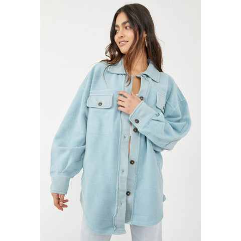 Light Blue Oversized Shirt Jacket | Montivo Pakistan