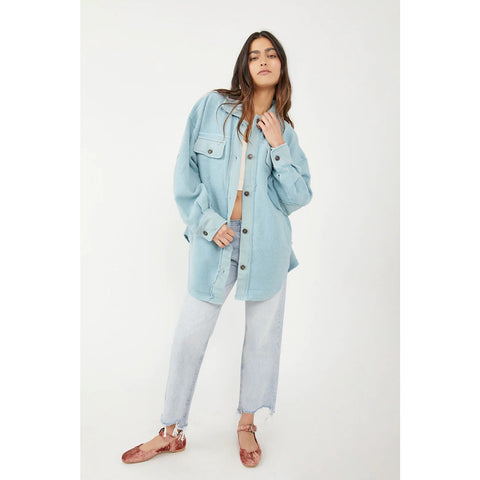 Light Blue Oversized Shirt Jacket | Montivo Pakistan