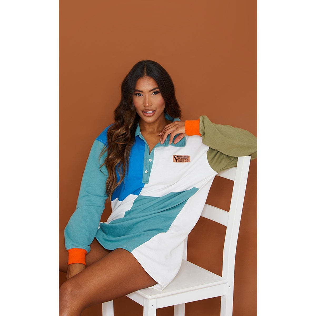 Mineral Blue Contrast Block Detail Sweatshirt | Montivo Pakistan