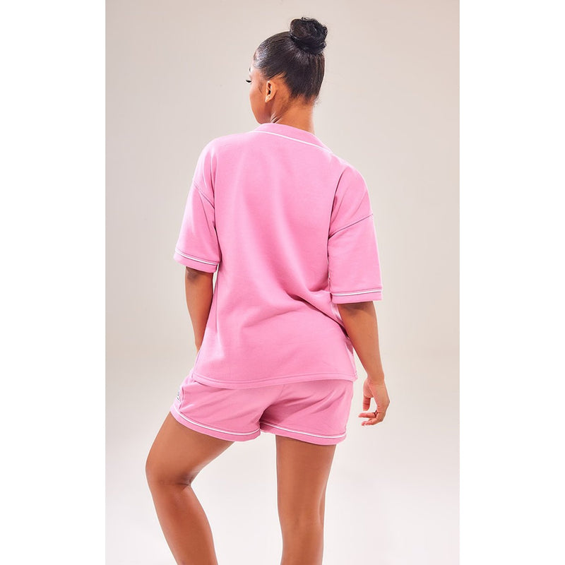 Pink Logo Detail Varsity Top | Montivo Pakistan