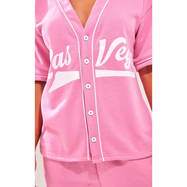 Pink Logo Detail Varsity Top | Montivo Pakistan