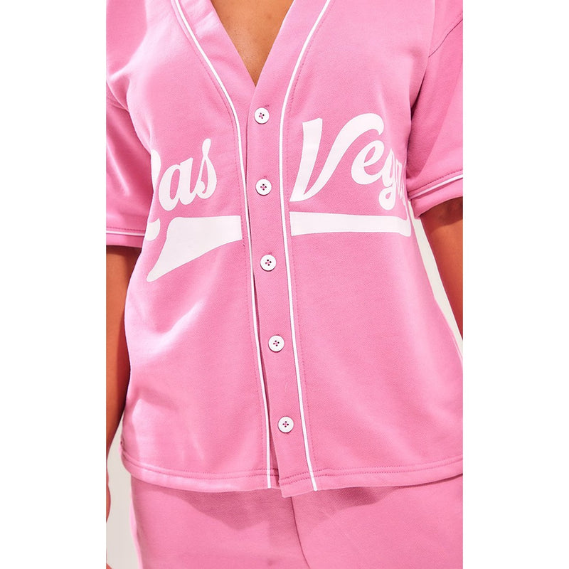Pink Logo Detail Varsity Top | Montivo Pakistan