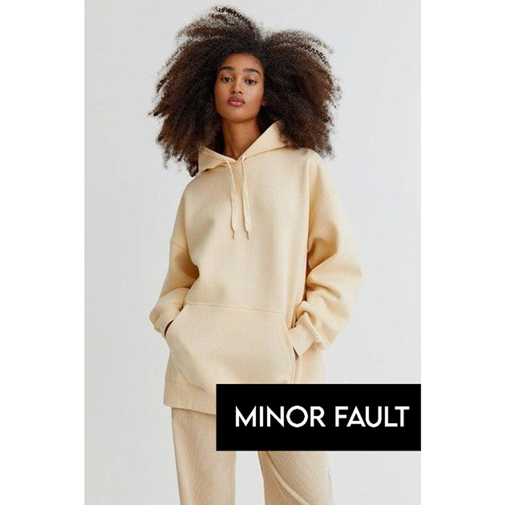 (Minor Fault) Beige Basic Oversized Hoodie | Montivo Pakistan