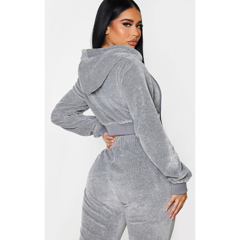 PTL Grey Cropped Hoodie | Montivo Pakistan