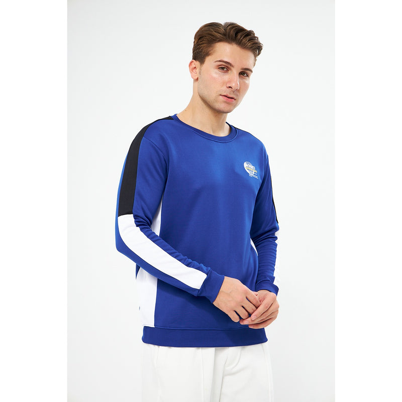 Blue Stripe Crew Neck Sweatshirt | Montivo Pakistan
