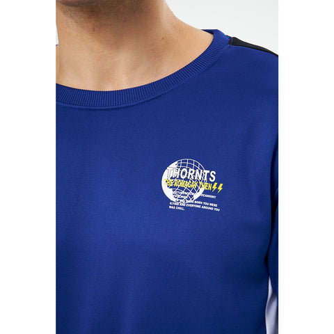 Blue Stripe Crew Neck Sweatshirt | Montivo Pakistan