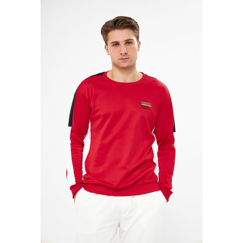 Red Stripe Crew Neck Sweatshirt | Montivo Pakistan