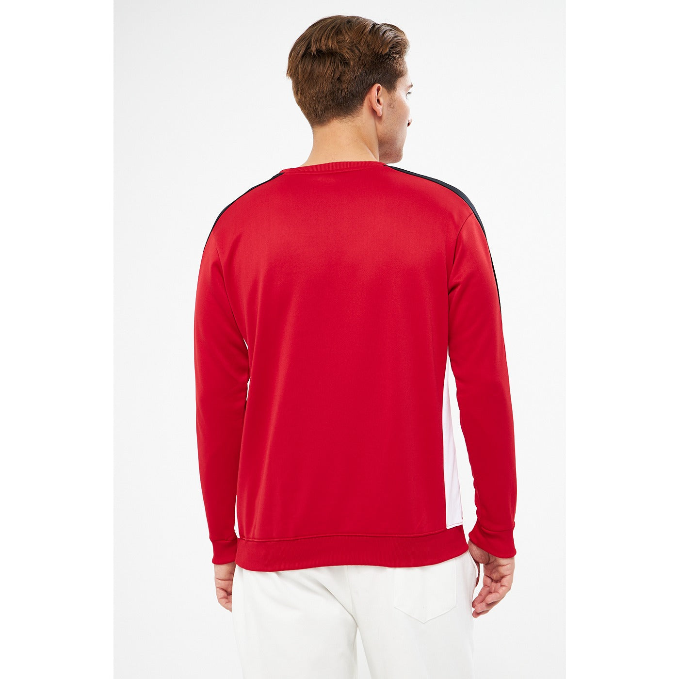 Red Stripe Crew Neck Sweatshirt | Montivo Pakistan