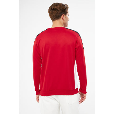 Red Stripe Crew Neck Sweatshirt | Montivo Pakistan