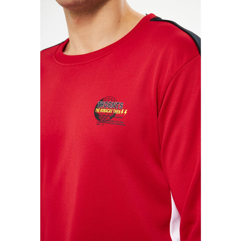 Red Stripe Crew Neck Sweatshirt | Montivo Pakistan