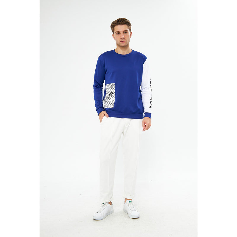 BGA Blue Sleeves Contrast Sweatshirt | Montivo Pakistan