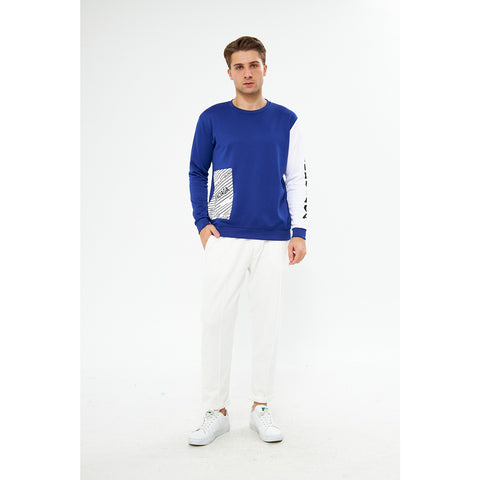 BGA Blue Sleeves Contrast Sweatshirt | Montivo Pakistan