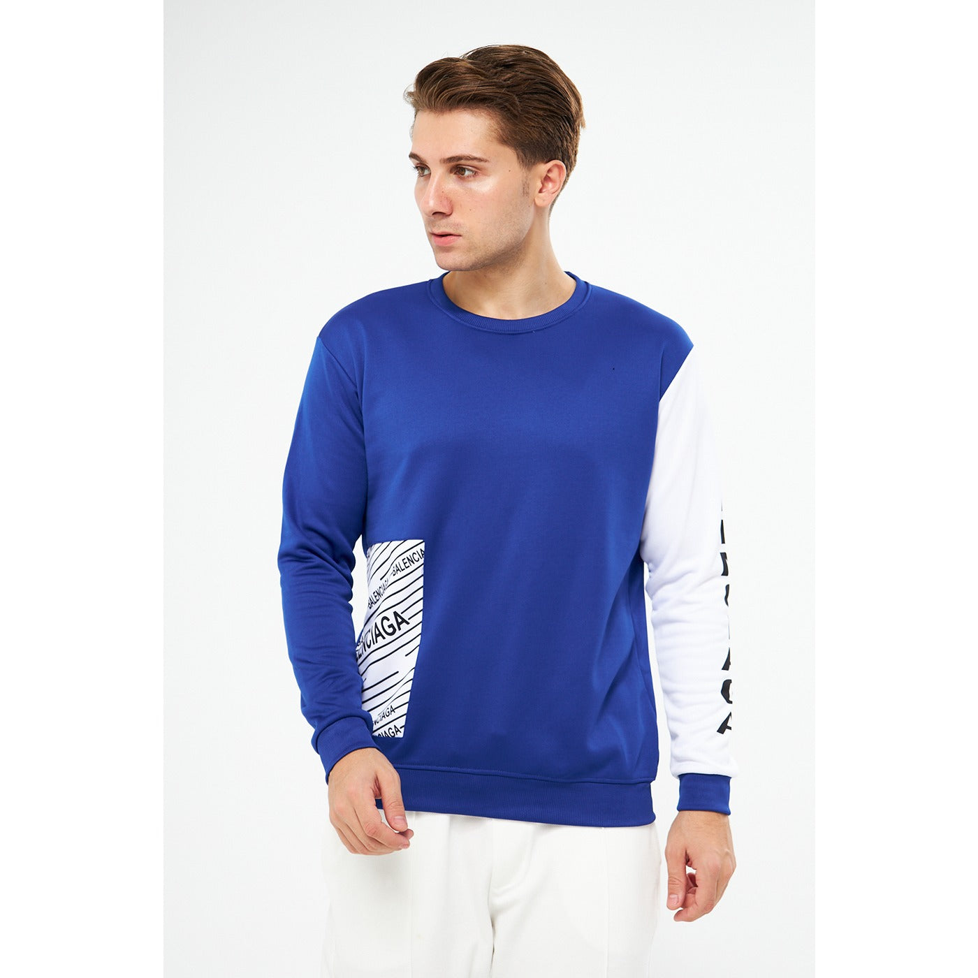 BGA Blue Sleeves Contrast Sweatshirt | Montivo Pakistan