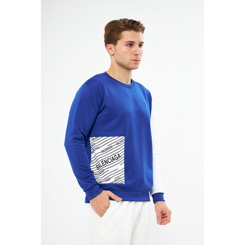 BGA Blue Sleeves Contrast Sweatshirt | Montivo Pakistan