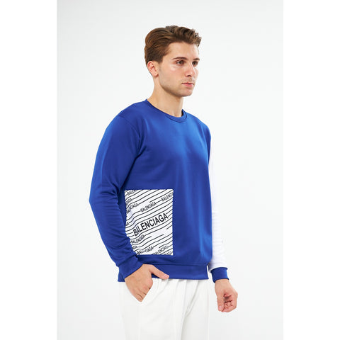 BGA Blue Sleeves Contrast Sweatshirt | Montivo Pakistan