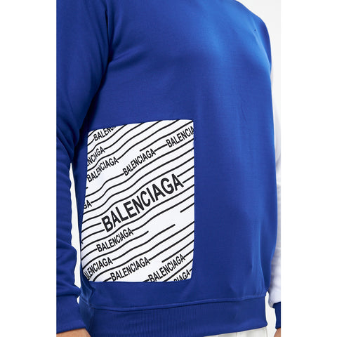 BGA Blue Sleeves Contrast Sweatshirt | Montivo Pakistan