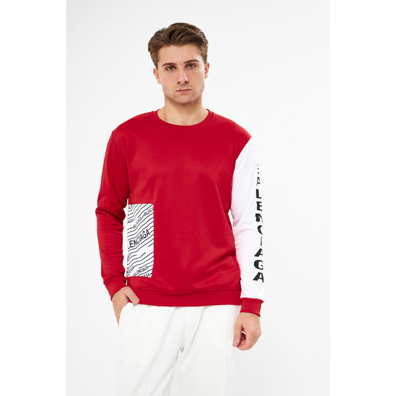 BGA Red Sleeves Contrast Sweatshirt | Montivo Pakistan