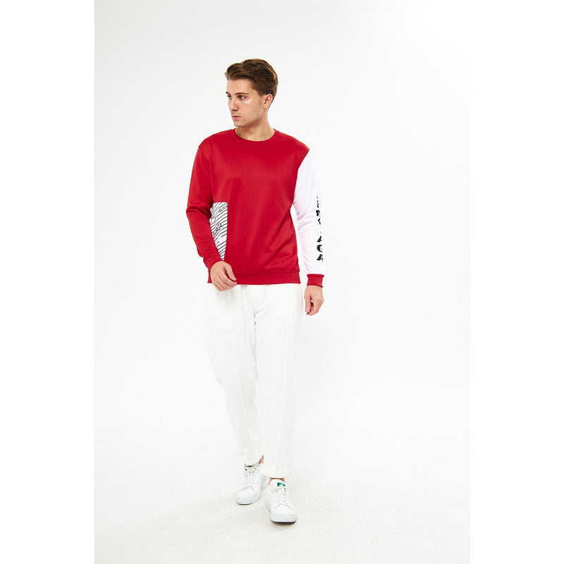 BGA Red Sleeves Contrast Sweatshirt | Montivo Pakistan