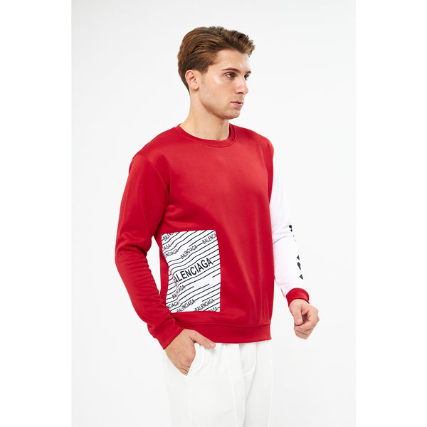 BGA Red Sleeves Contrast Sweatshirt | Montivo Pakistan