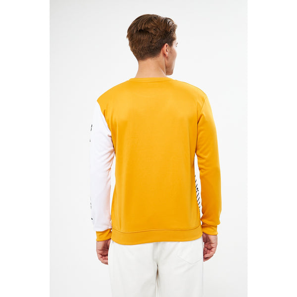 BGA Mustard Sleeves Contrast Sweatshirt | Montivo Pakistan