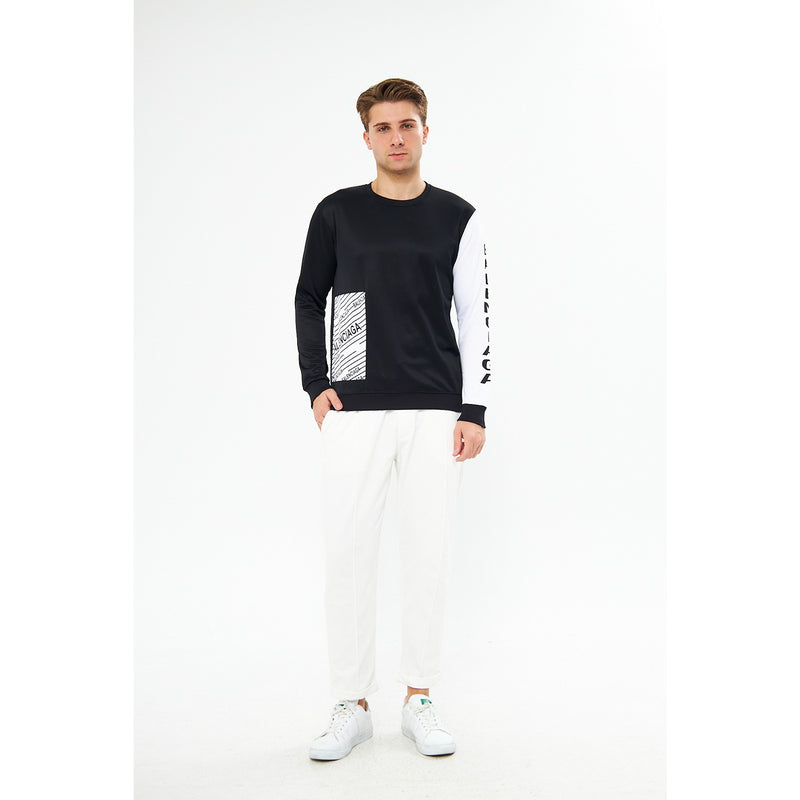 BGA Black Sleeves Contrast Sweatshirt | Montivo Pakistan