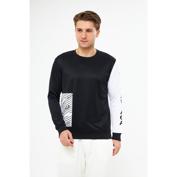 BGA Black Sleeves Contrast Sweatshirt | Montivo Pakistan