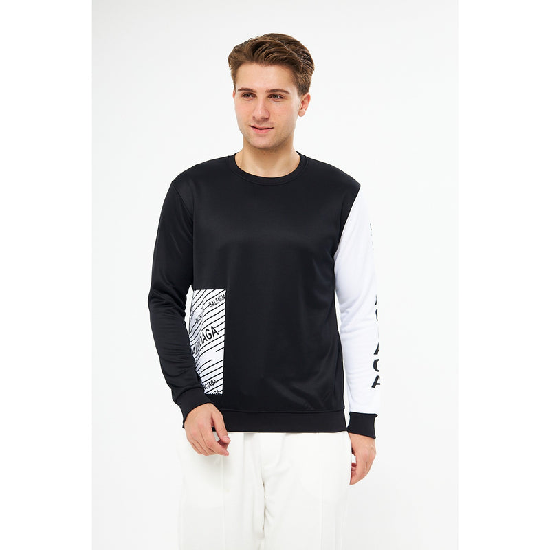 BGA Black Sleeves Contrast Sweatshirt | Montivo Pakistan