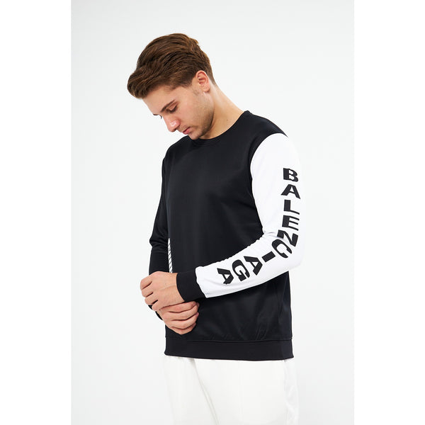 BGA Black Sleeves Contrast Sweatshirt | Montivo Pakistan