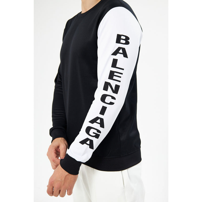 BGA Black Sleeves Contrast Sweatshirt | Montivo Pakistan