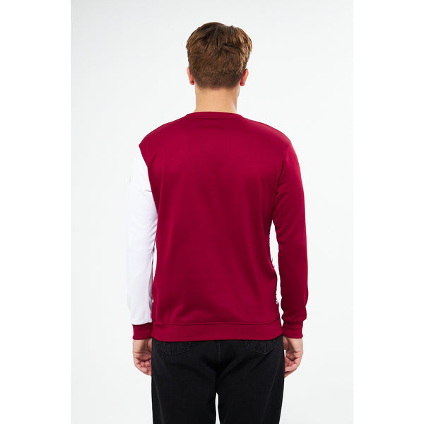 BGA Burgundy Sleeves Contrast Sweatshirt | Montivo Pakistan