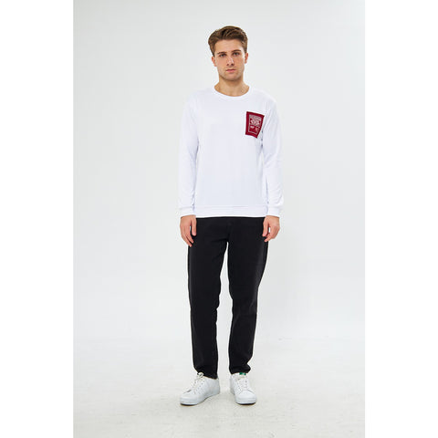 White Raw Patch Sweatshirt | Montivo Pakistan