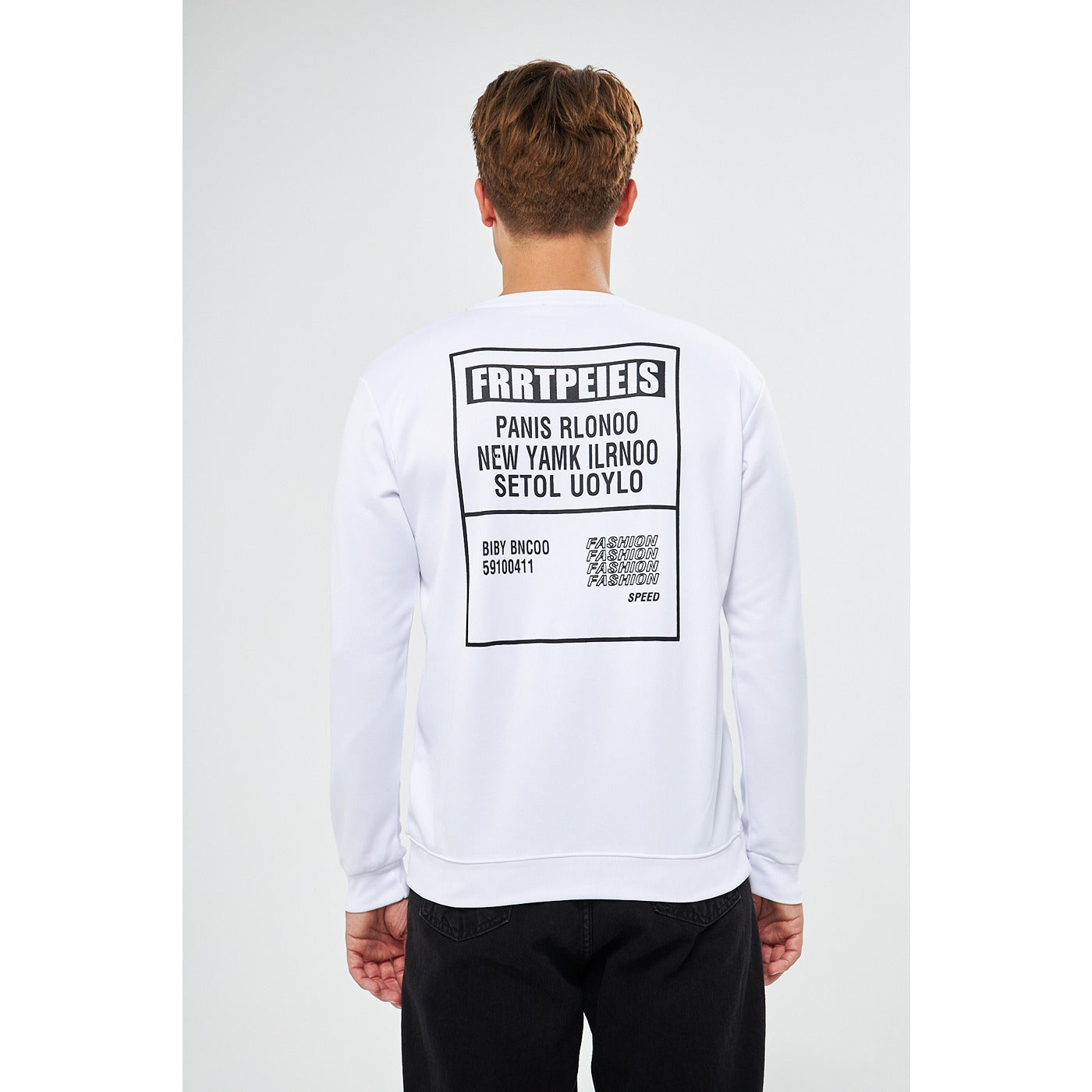 White Raw Patch Sweatshirt | Montivo Pakistan