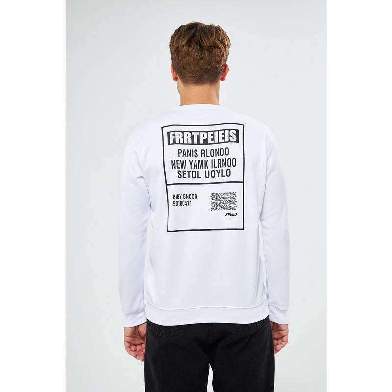 White Raw Patch Sweatshirt | Montivo Pakistan