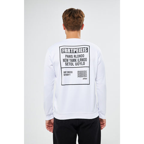 White Raw Patch Sweatshirt | Montivo Pakistan