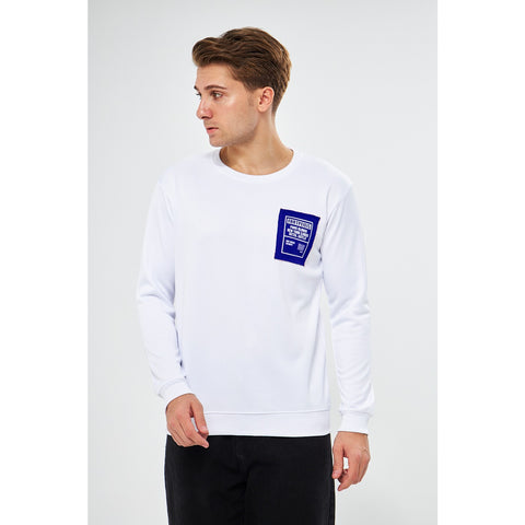 White Raw Patch Sweatshirt | Montivo Pakistan