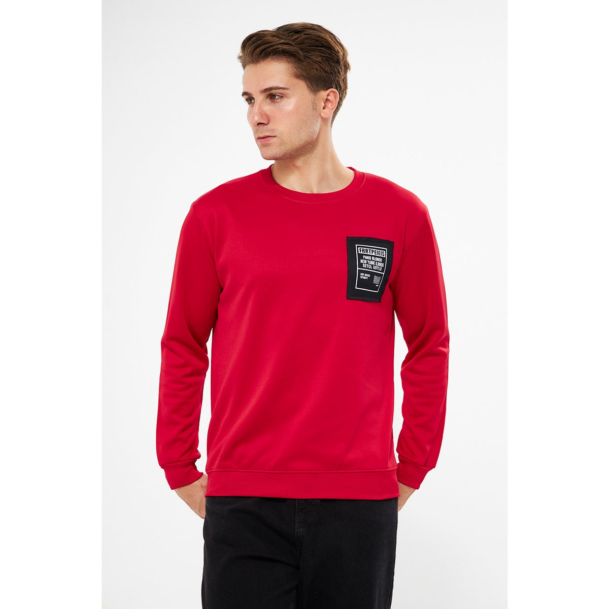 Red Raw Patch Sweatshirt | Montivo Pakistan