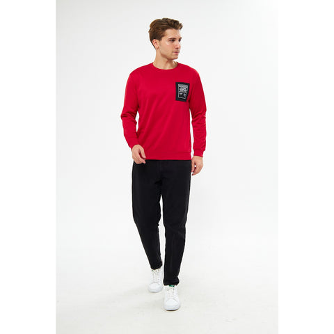 Red Raw Patch Sweatshirt | Montivo Pakistan