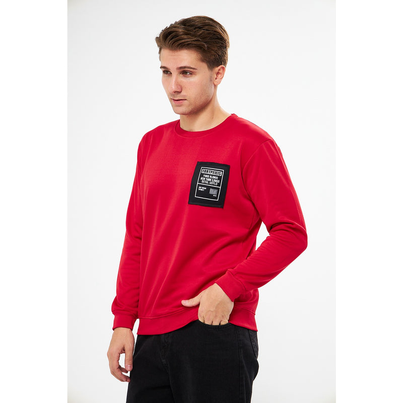 Red Raw Patch Sweatshirt | Montivo Pakistan