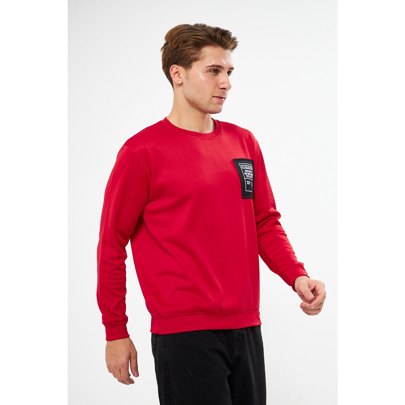 Red Raw Patch Sweatshirt | Montivo Pakistan