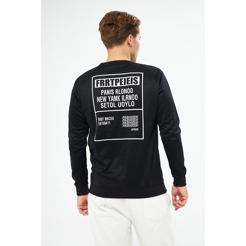 Black Raw Patch Sweatshirt | Montivo Pakistan