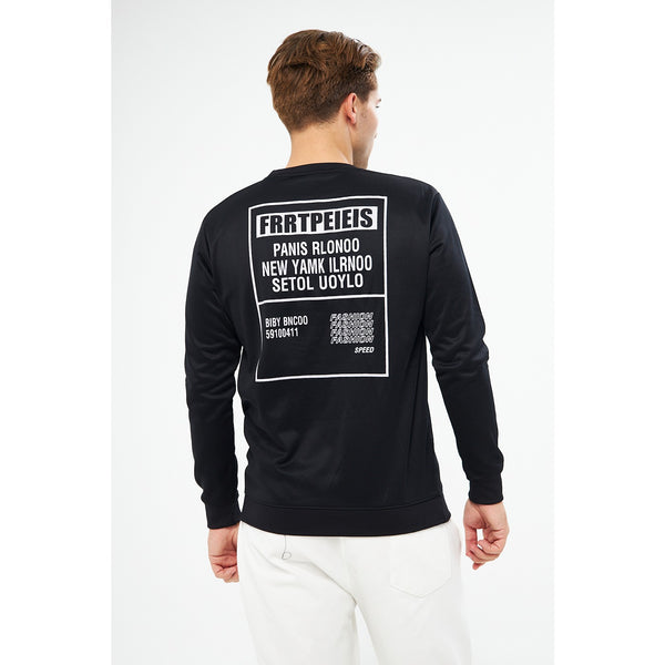 Black Raw Patch Sweatshirt | Montivo Pakistan